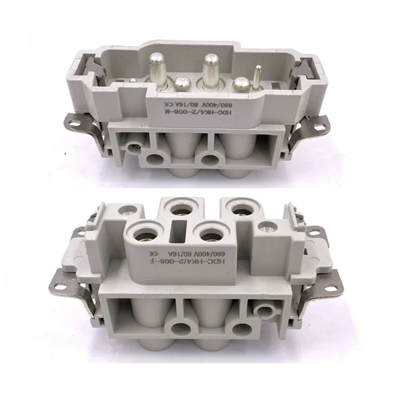 80A 4 + 2 Pin Pasang Konektor Heavy Duty